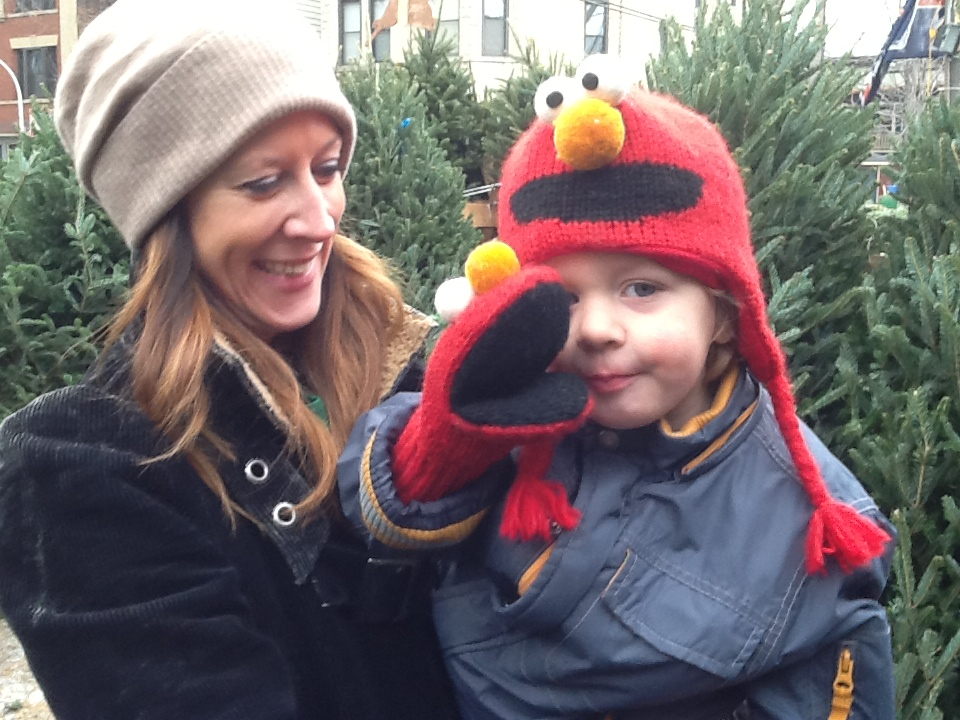 family buying a christmas tree