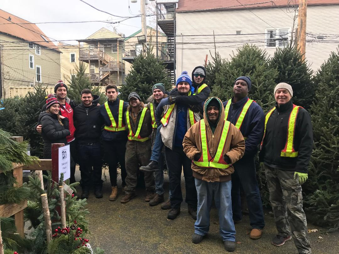 christmas tree lot workers
